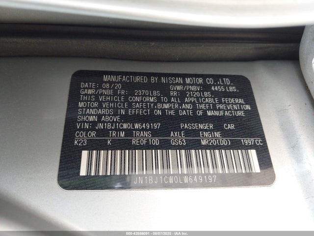 JN1BJ1CW0LW649197 Nissan 2020