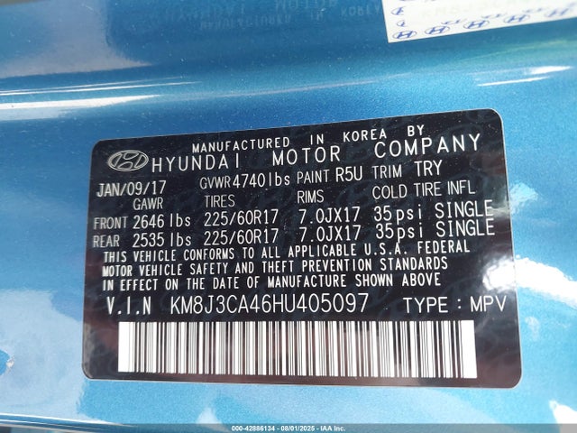 Hyundai gdi nu 2017 KM8J3CA46HU405097 Image 9