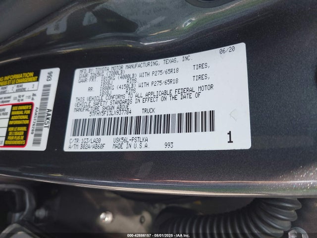 Toyota 3ur-fe 2020 5TFHY5F13LX937784 Image 9