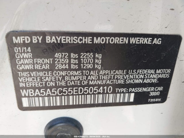 BMW 528I 2014 WBA5A5C55ED505410 Image 9