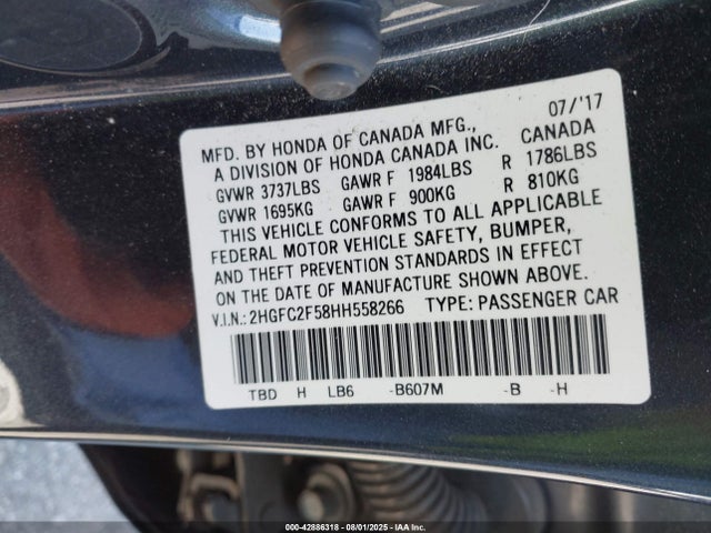Honda Civic 2017 2HGFC2F58HH558266 Image 22