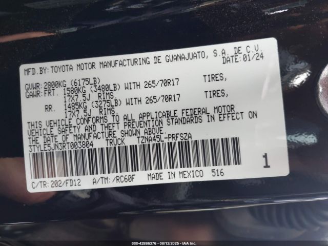 2024 TOYOTA TACOMA 3TYLE5JN3RT003804 Photo 8