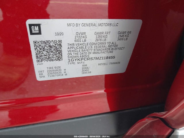 2021 CADILLAC XT6 1GYKPCRS7MZ118455 Photo 8