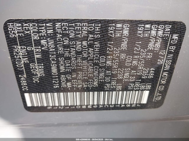 Nissan 2021 2021 JN8AT3CA9MW011216 Image 9