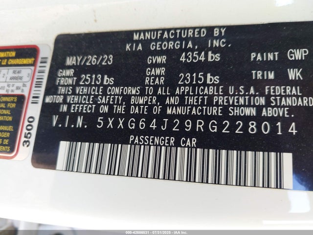 5XXG64J29RG228014 KIA t-gdi gamma ii