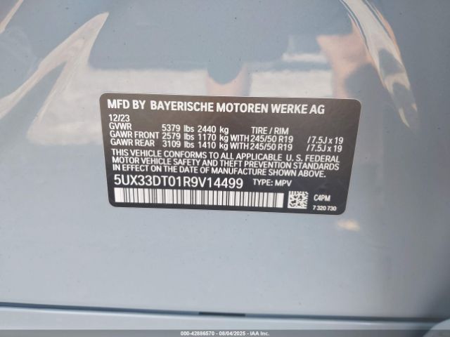 2024 BMW X4 5UX33DT01R9V14499 Photo 8