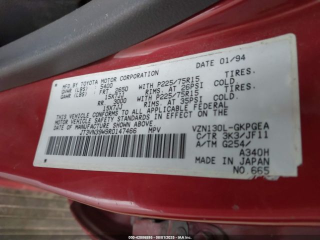 1994 TOYOTA 4RUNNER JT3VN39W9R0147466 Photo 8