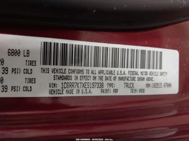 RAM 2014 2014 1C6RR7KTXES197338 Image 9