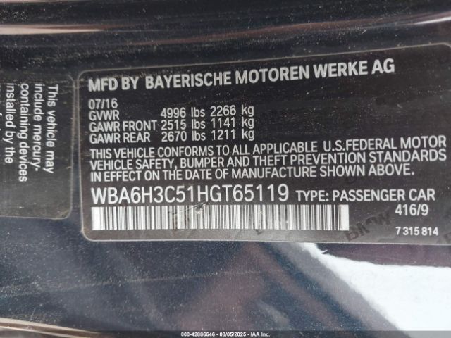 2017 BMW 640I WBA6H3C51HGT65119 Photo 8