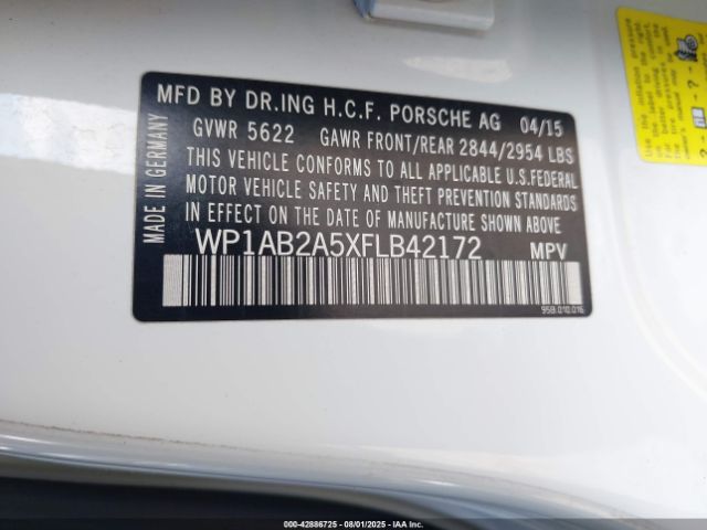 2015 PORSCHE MACAN WP1AB2A5XFLB42172 Photo 8