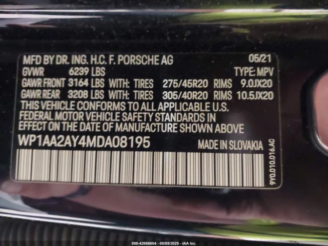 2021 PORSCHE CAYENNE WP1AA2AY4MDA08195 Photo 8