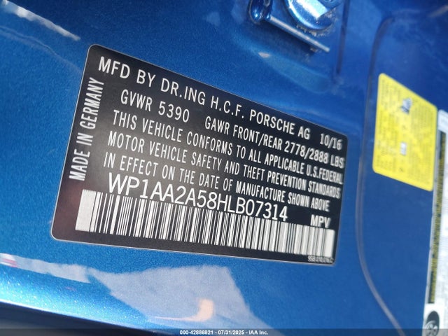 Porsche Macan 2017 WP1AA2A58HLB07314 Image 9
