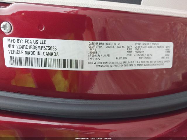 2021 CHRYSLER PACIFICA 2C4RC1BG6MR575083 Photo 8