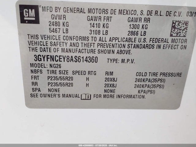 2010 CADILLAC SRX 3GYFNCEY8AS614360 Photo 8