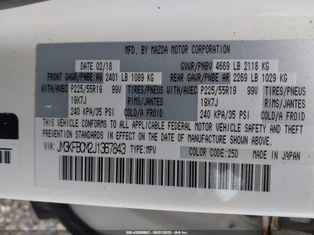 Mazda py cylinder deactivation 2018 JM3KFBCM2J1367843 Image 9