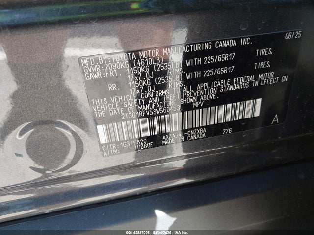 Toyota RAV4 LE 2025 2T3G1RFV5SW560453 Image 9