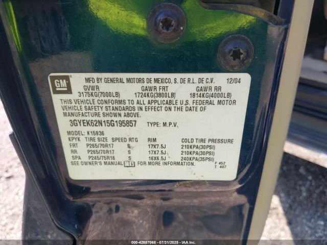 2005 CADILLAC ESCALADE EXT 3GYEK62N15G195857 Photo 8
