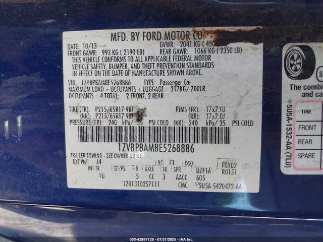 Ford 2014 2014 1ZVBP8AM8E5268886 Image 9