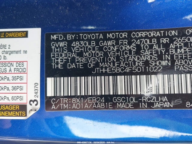 Lexus 2gr-fse 2015 JTHHE5BC4F5011022 Image 9
