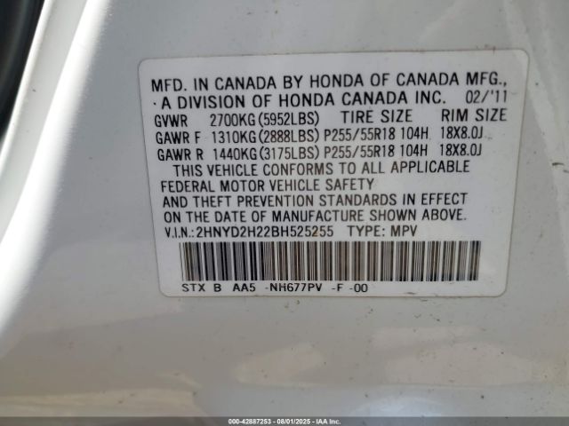 2011 ACURA MDX 2HNYD2H22BH525255 Photo 8