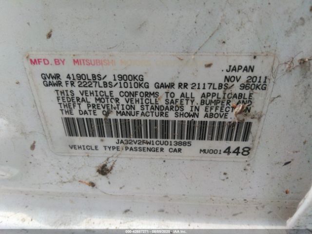 2012 MITSUBISHI LANCER JA32V2FW1CU013885 Photo 8