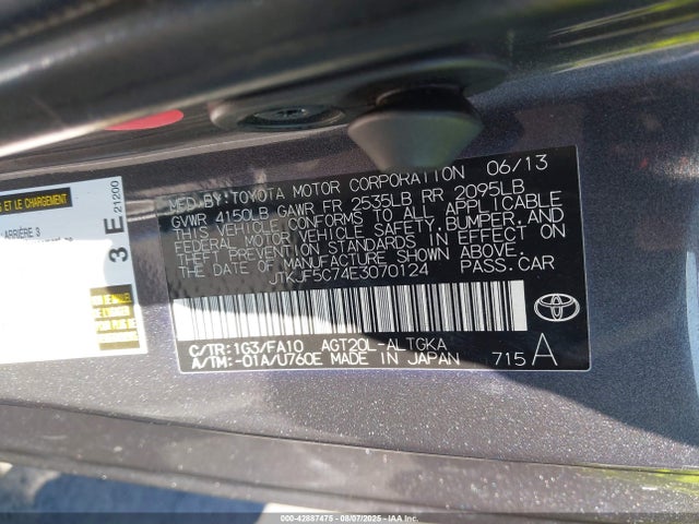 JTKJF5C74E3070124 Scion 2ar-fe