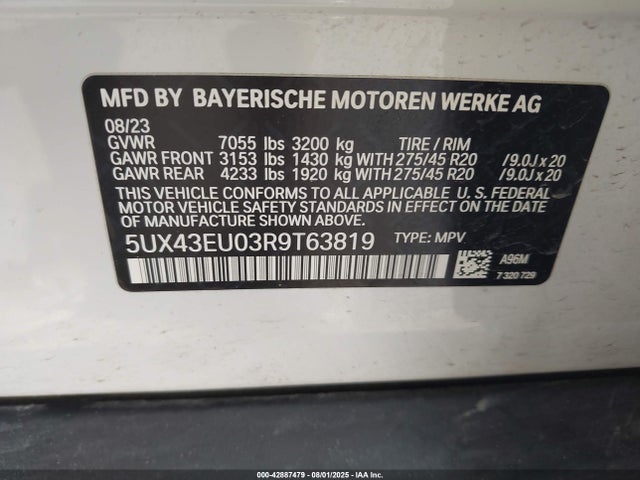 5UX43EU03R9T63819 BMW X5