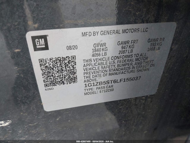 1G1ZB5ST6LF155037 Chevrolet lfv - direct injection, variable valve timing, gen 1