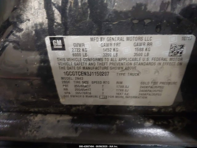 1GCGTCEN3J1150207 Chevrolet lgz - di: direct injection, vvt: variable valve timing, alum, var2, gen2