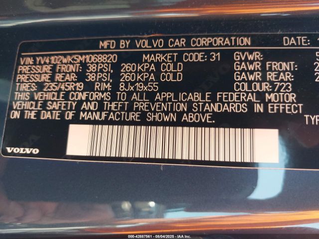 2021 VOLVO V60 CROSS COUNTRY YV4102WK5M1068820 Photo 8