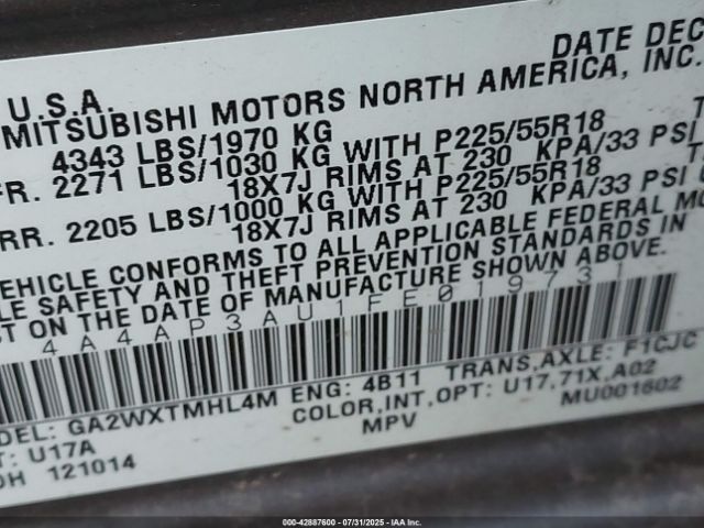 2015 MITSUBISHI OUTLANDER SPORT 4A4AP3AU1FE019731 Photo 8