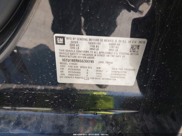 3GTU1NERXGG366749 GMC L8b -bas 3, Alum, Gen 5