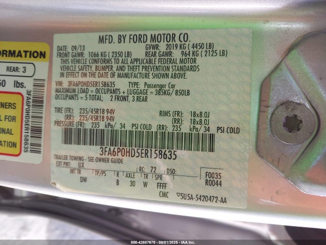 Ford 2014 2014 3FA6P0HD5ER158635 Image 9