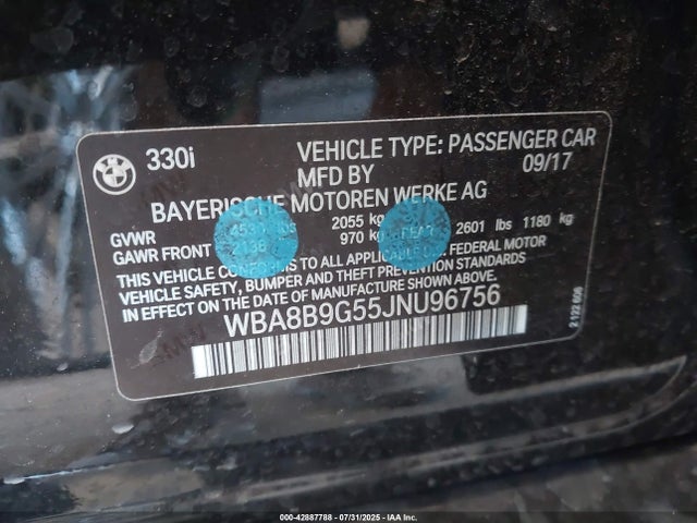 WBA8B9G55JNU96756 BMW 330I