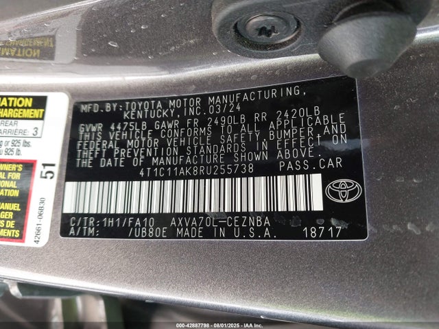4T1C11AK8RU255738 Toyota a25a-fks