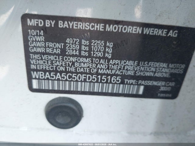 BMW 528I 2015 WBA5A5C50FD515165 Image 9
