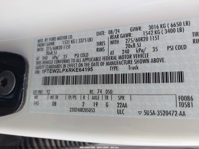 Ford 2.7l-4v 2024 1FTEW2LPXRKE64195 Image 9