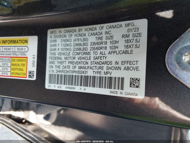 2023 HONDA CR-V 2HKRS3H7XPH302431 Photo 8