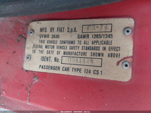 1974 FIAT SPIDER 124CS10083836 Photo 8