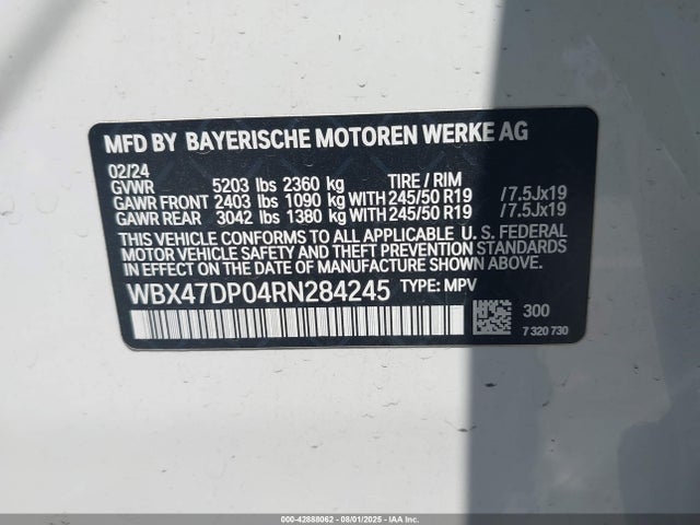 WBX47DP04RN284245 BMW X3