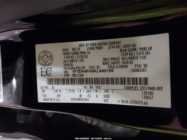 Ford 2019 2019 1FTER4FH9KLA80108 Image 9