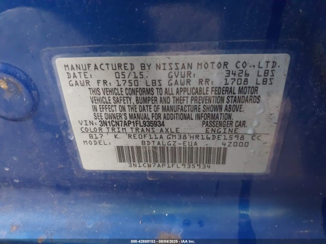Nissan 2015 2015 3N1CN7AP1FL935934 Image 9