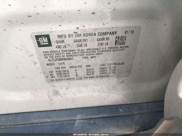 Chevrolet luv - mfi, variable valve timing, e85 max, alum 2019 KL7CJPSB8KB838041 Image 9
