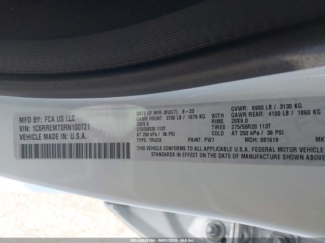 1C6RREMT0RN100721 RAM 1500