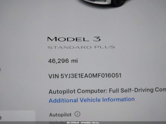 2021 TESLA MODEL 3 5YJ3E1EA0MF016051 Photo 6