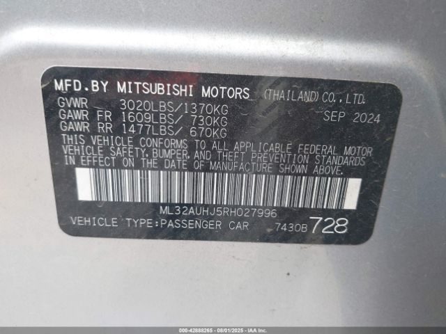 2024 MITSUBISHI MIRAGE ML32AUHJ5RH027996 Photo 8