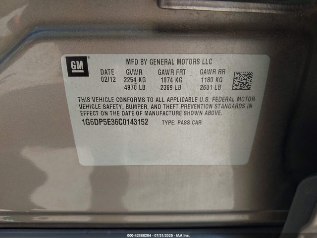 2012 CADILLAC CTS 1G6DP5E36C0143152 Photo 8