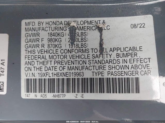 19XFL1H8XNE019963 Honda l15b7