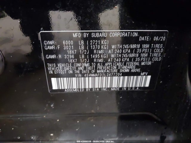 Subaru 2020 2020 4S4WMAFD2L3477204 Image 9