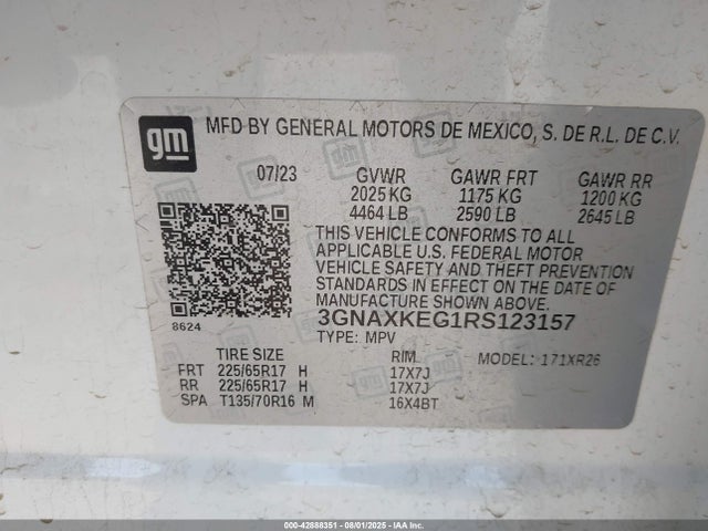 3GNAXKEG1RS123157 Chevrolet lsd